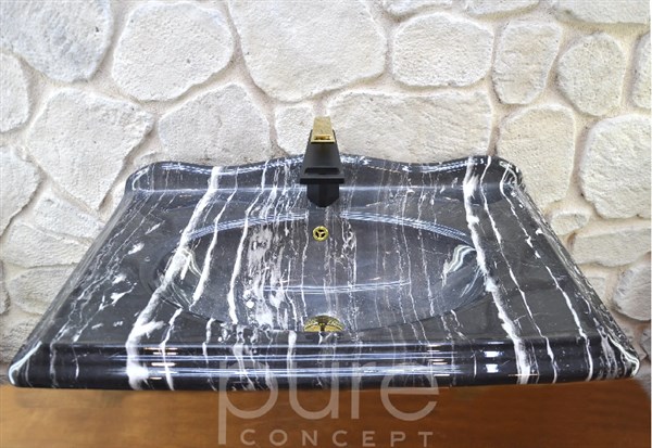 Pure Victorian Deep Black Etajerli Lavabo 81 cm